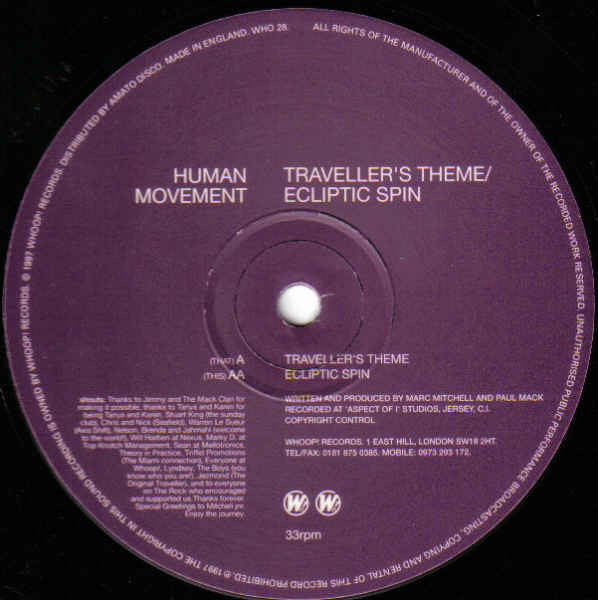 Human Movement : Traveller's Theme / Ecliptic Spin (12")