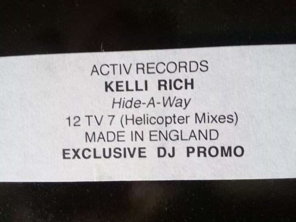 Kelli Rich : Hide-A-Way (12", Promo, W/Lbl)