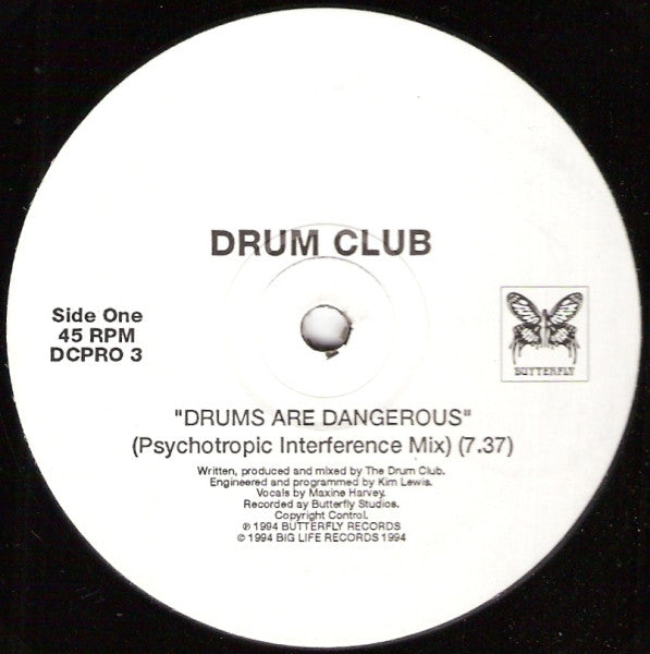 Drum Club : Drums Are Dangerous (12", Promo)