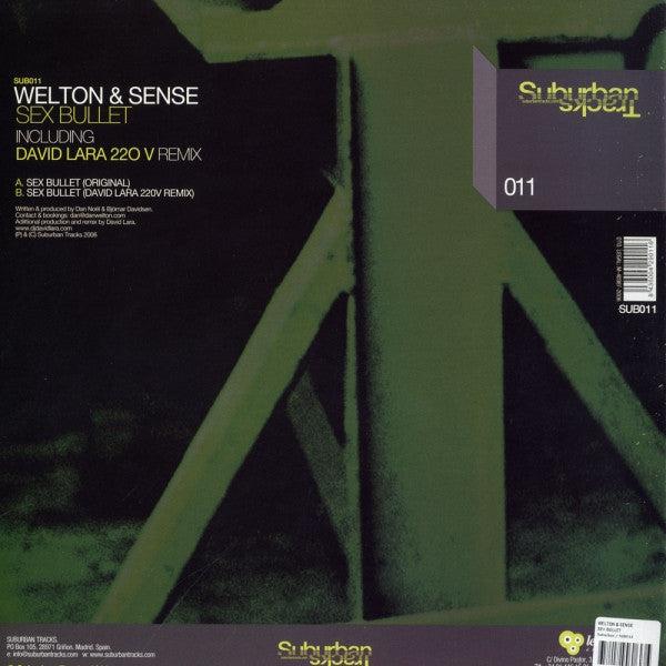 Dan Welton & David Sense : Sex Bullet (12")