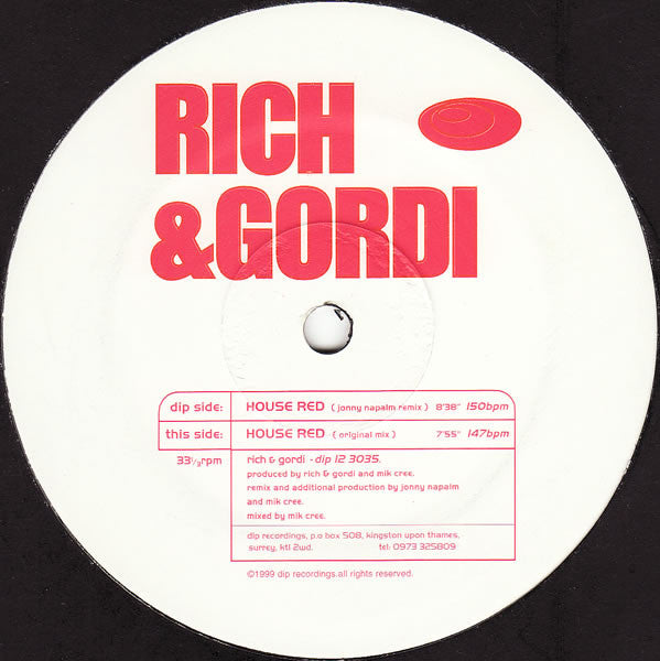 Rich & Gordi : House Red (12")