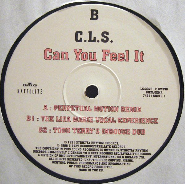 CLS : Can You Feel It (12")