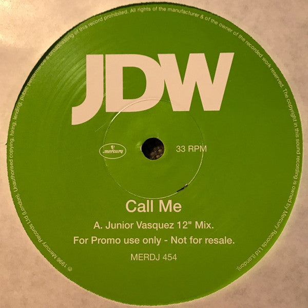JDW* : Call Me (2x12", Promo)