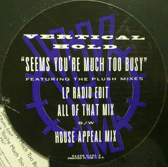 Vertical Hold : Seems You're Much Too Busy (12", Maxi)