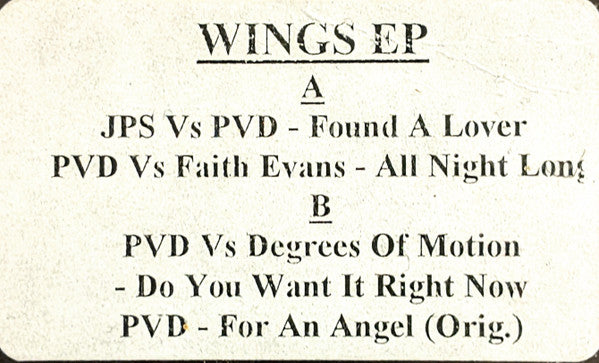 Paul Van Dyk - Wings EP (Found a Lover) 12" White Label