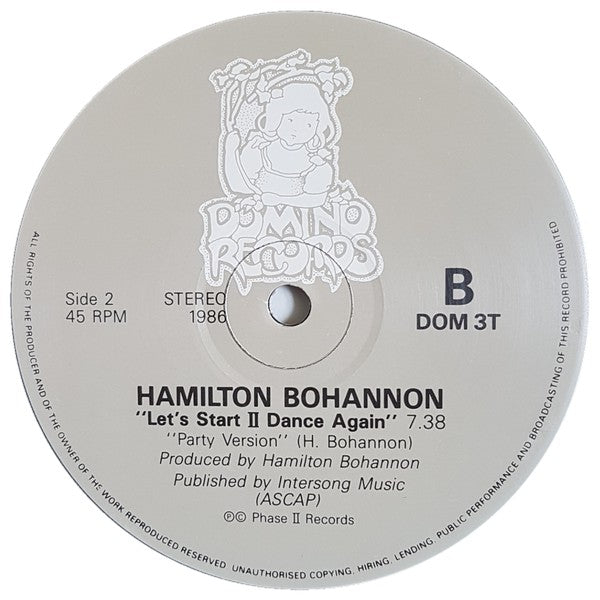Hamilton Bohannon : Let's Start II Dance Again (12")