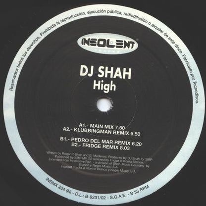 DJ Shah : High (12")