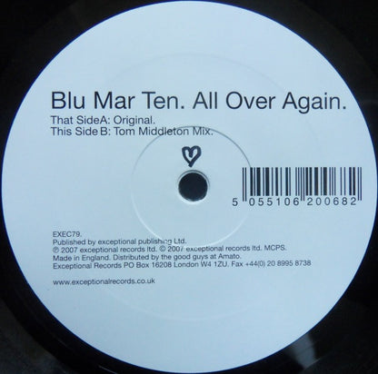 Blu Mar Ten Featuring Ernesto : All Over Again (12")