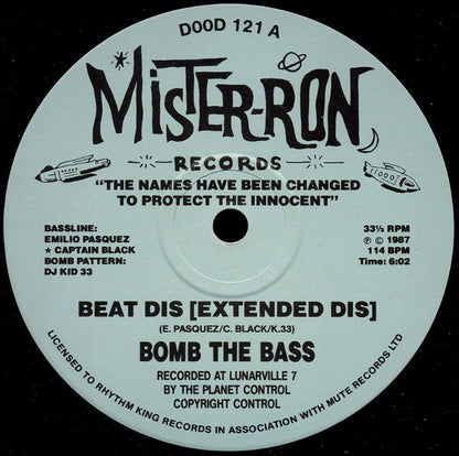 Bomb The Bass : Beat Dis (12", Blu)