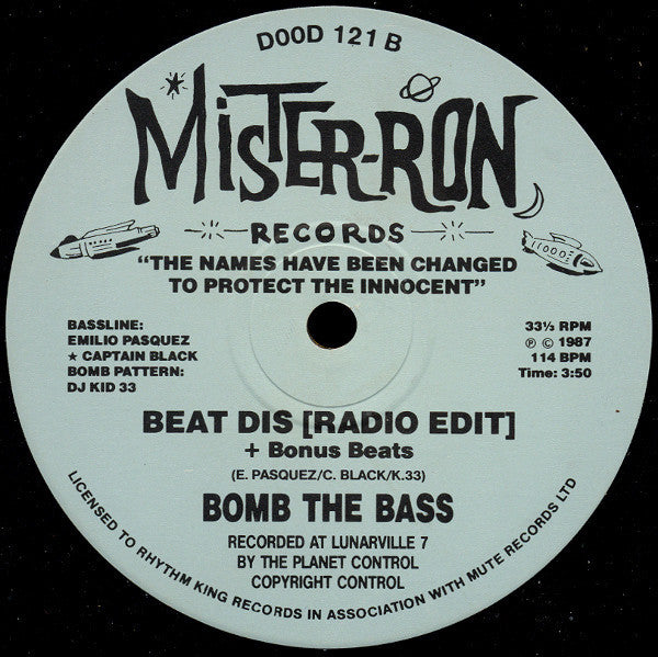 Bomb The Bass : Beat Dis (12", Blu)