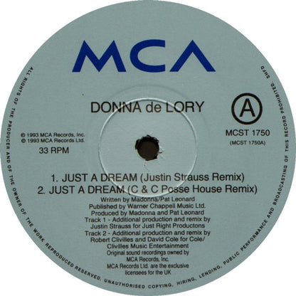 Donna de Lory : Just A Dream (12", Maxi)