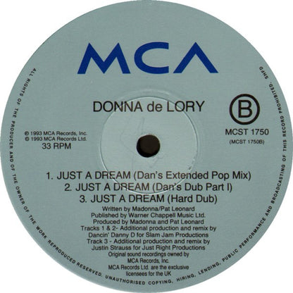 Donna de Lory : Just A Dream (12", Maxi)