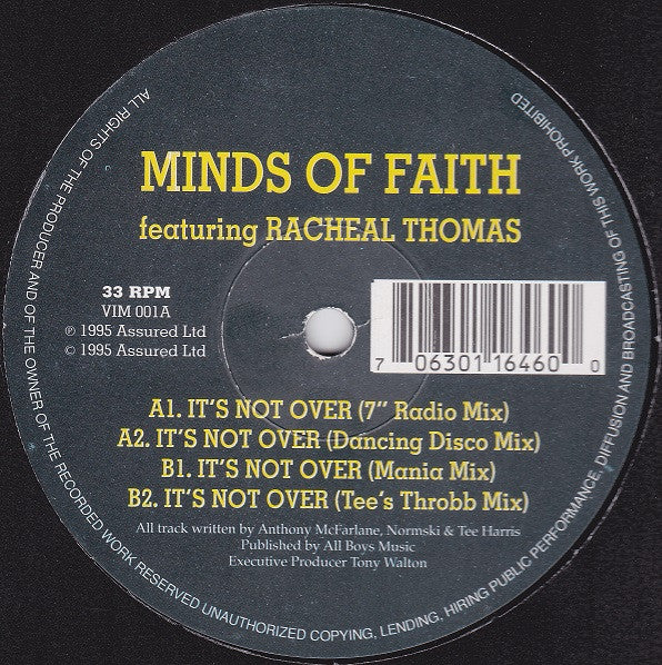 Minds Of Faith : It's Not Over (12")