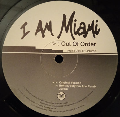 Out Of Order : I Am Miami (12", Promo)