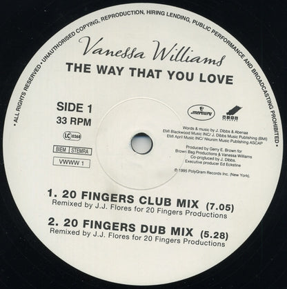 Vanessa Williams : The Way That You Love (12", Promo)