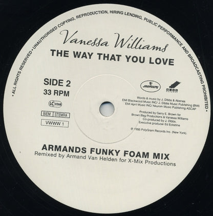 Vanessa Williams : The Way That You Love (12", Promo)