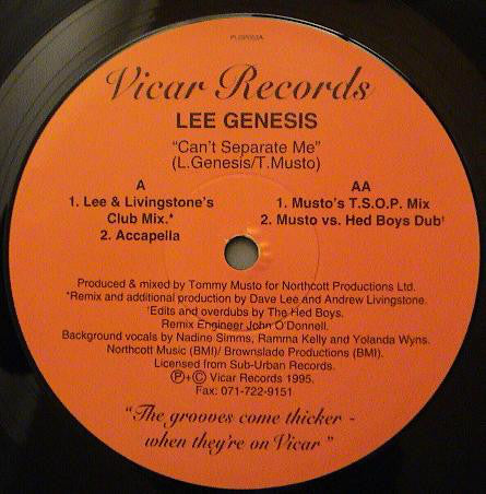 Lee Genesis : Can't Separate Me (12")