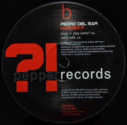 Pedro Del Mar : Harder?! (12")