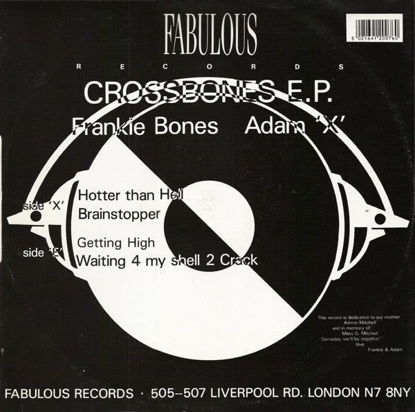 Adam X & Frankie Bones : Crossbones E.P. (12", EP)