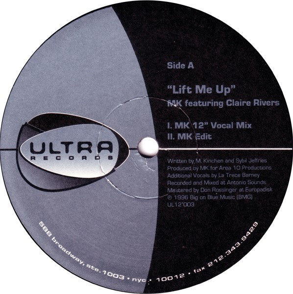 MK* Featuring Claire Rivers : Lift Me Up (12")