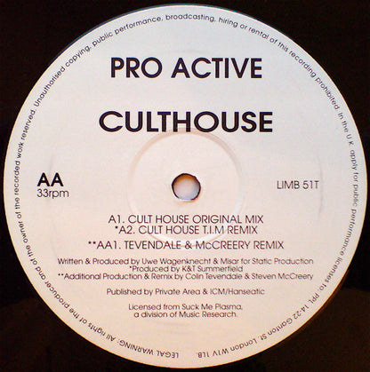 Pro-Active : Culthouse (12", Promo)