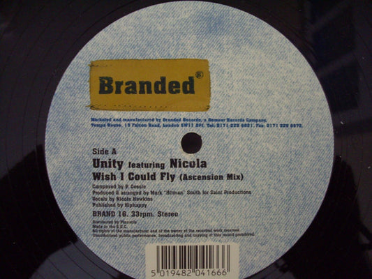 Unity (16) Featuring Nicola Hawkins : Wish I Could Fly (12")