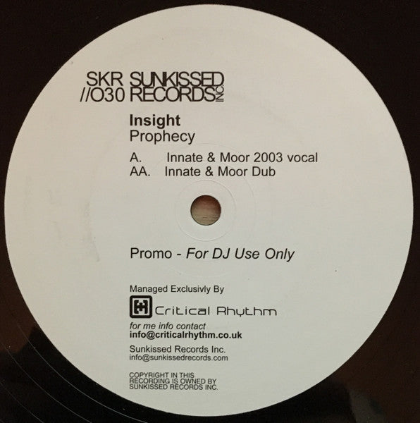 Insight : Prophecy (12", Promo)
