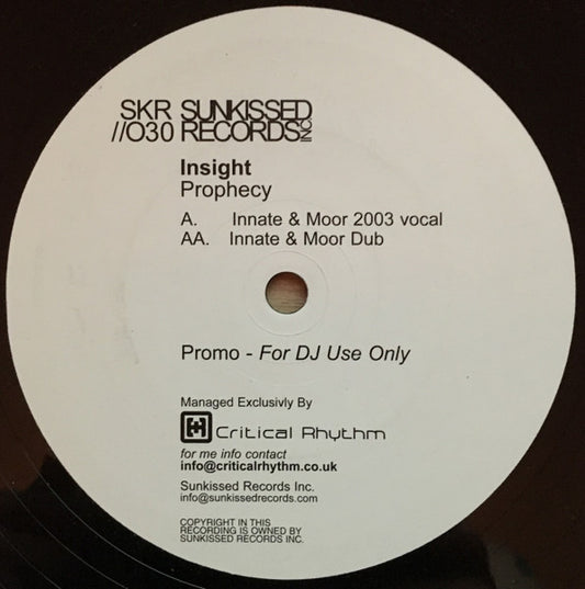 Insight : Prophecy (12", Promo)