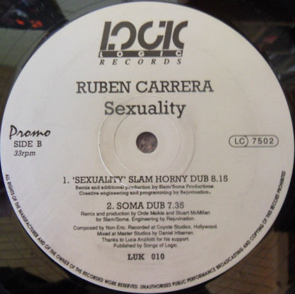 Ruben Carrera : Sexuality (12", Promo)