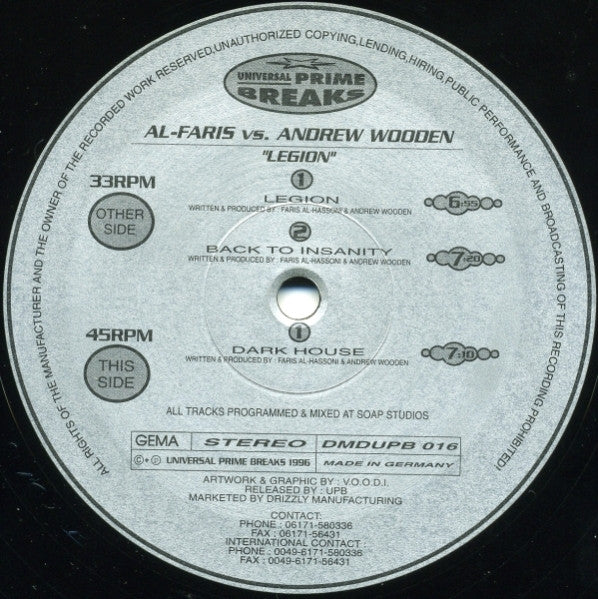 Al-Faris vs. Andrew Wooden* : Legion (12")