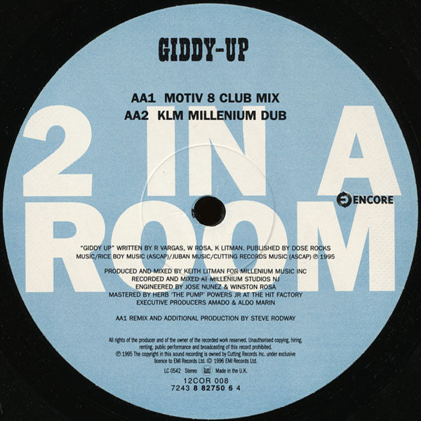 2 In A Room : Giddy Up (12")