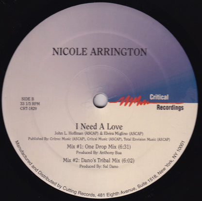 Nicole Arrington : I Need A Love (12")
