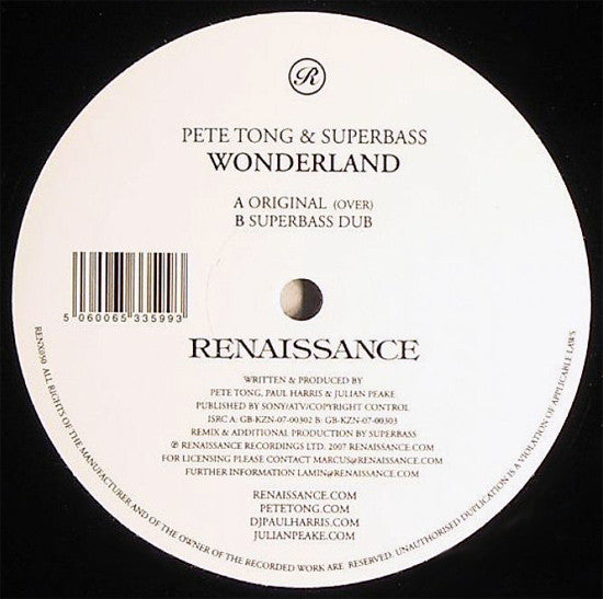 Pete Tong & Superbass : Wonderland (12")