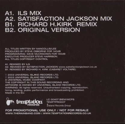 The Rain Band : Knee Deep And Down (12", Promo)