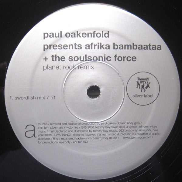 Paul Oakenfold Presents Afrika Bambaataa & Soulsonic Force : Planet Rock Remix (12", Single, Promo)