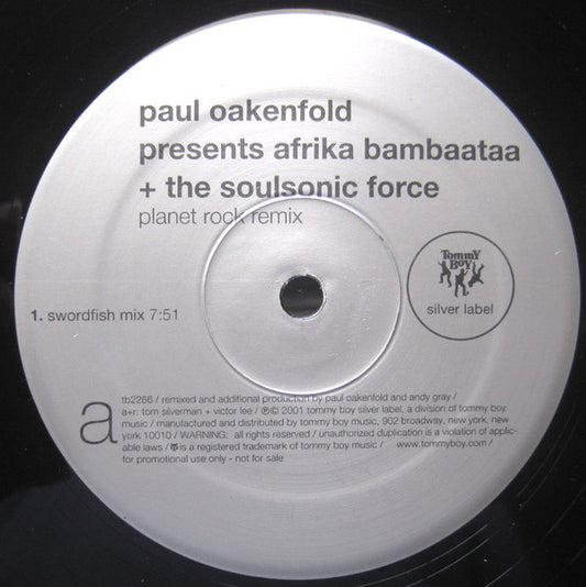 Paul Oakenfold Presents Afrika Bambaataa & Soulsonic Force : Planet Rock Remix (12", Single, Promo)