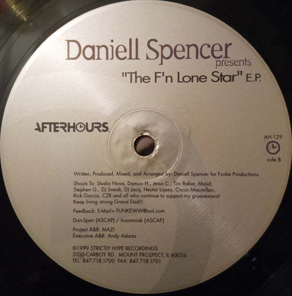 Daniell Spencer : The F'n Lone Star E.P. (12", EP)