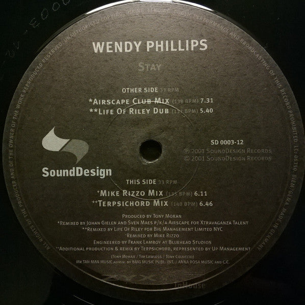 Wendy Phillips : Stay (12")