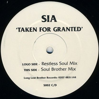 Sia : Taken For Granted (12", Ltd, Promo)