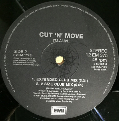 Cut 'N' Move : I'm Alive (12", Single)