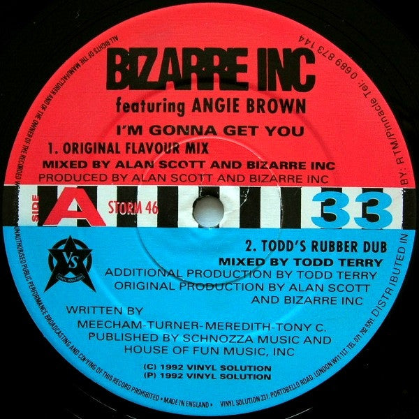 Bizarre Inc Featuring Angie Brown : I'm Gonna Get You (12")