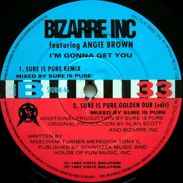 Bizarre Inc Featuring Angie Brown : I'm Gonna Get You (12")