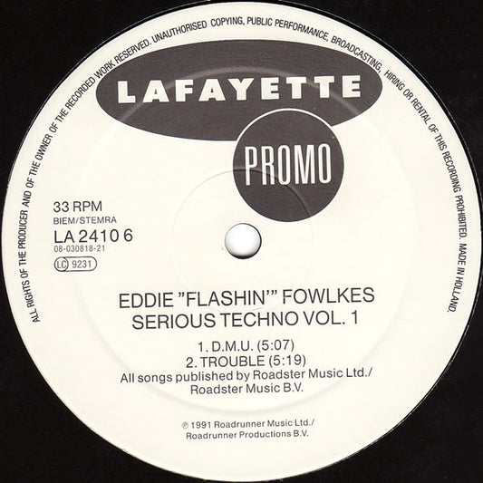 Eddie Fowlkes : Serious Techno Vol. 1 (12", Promo)