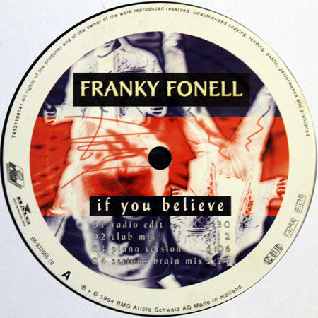 Franky Fonell : If You Believe (12")