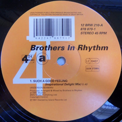 Brothers In Rhythm : Such A Good Feeling (12")