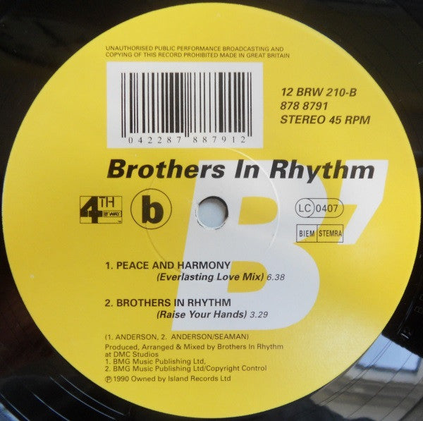 Brothers In Rhythm : Such A Good Feeling (12")