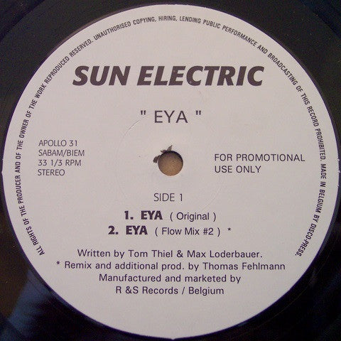 Sun Electric : Eya (12", Promo)
