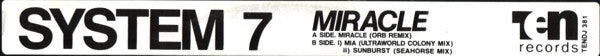 System 7 : Miracle (12", Promo)