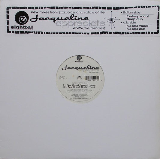 Jacqueline : Appreciate (The Remixes) (12")