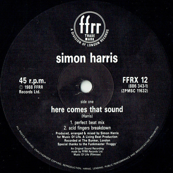 Simon Harris : Here Comes That Sound (12")